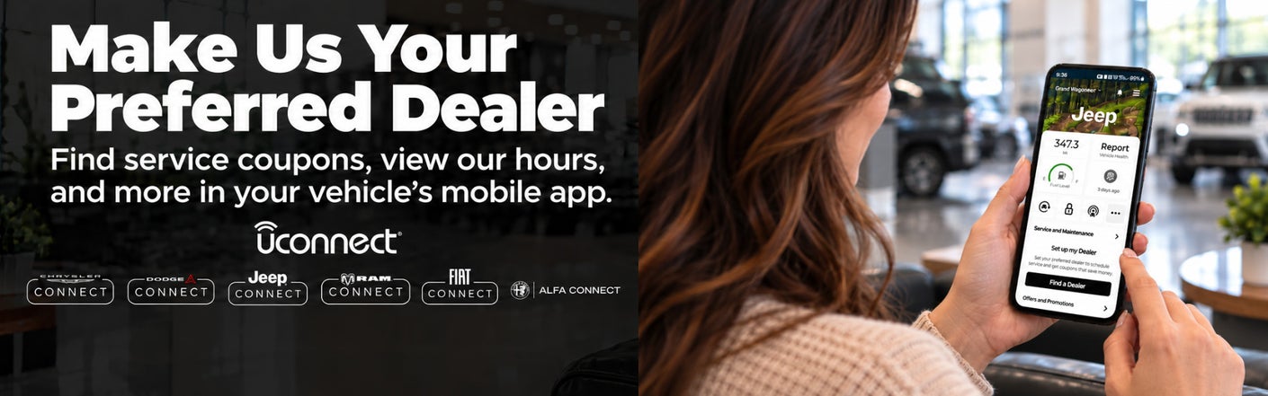 uconnect® make us your preferred dealer | Vicksburg Chrysler Dodge Jeep Ram MI in Vicksburg MI