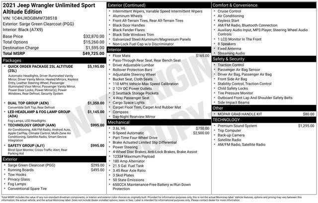 2021 Jeep Wrangler Unlimited Sport Altitude 4x4