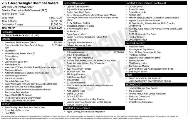 2021 Jeep Wrangler Unlimited Sahara 4x4