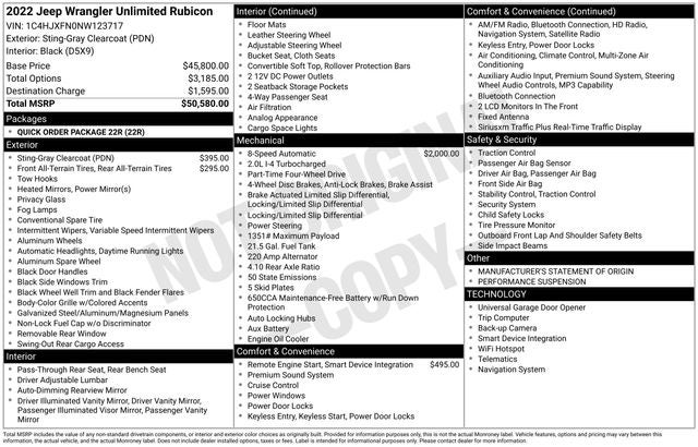 2022 Jeep Wrangler Unlimited Rubicon 4x4