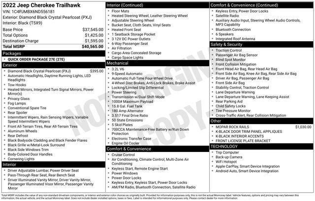 2022 Jeep Cherokee Trailhawk 4x4