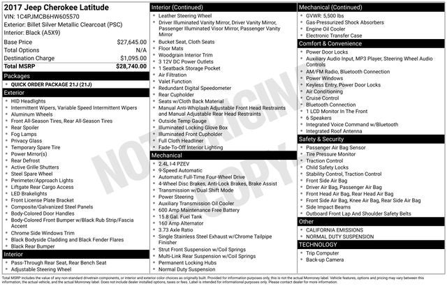 2017 Jeep Cherokee Latitude 4x4