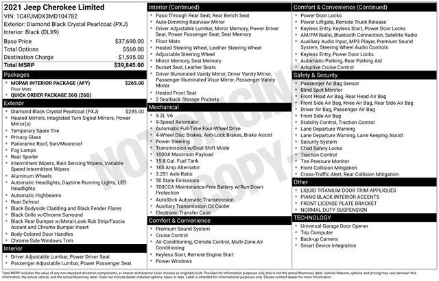 2021 Jeep Cherokee Limited 4x4