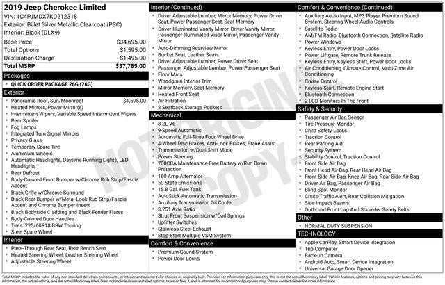 2019 Jeep Cherokee Limited 4x4