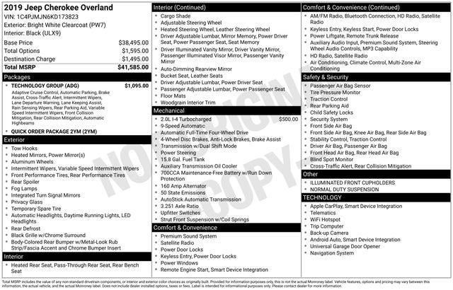 2019 Jeep Cherokee Overland 4x4