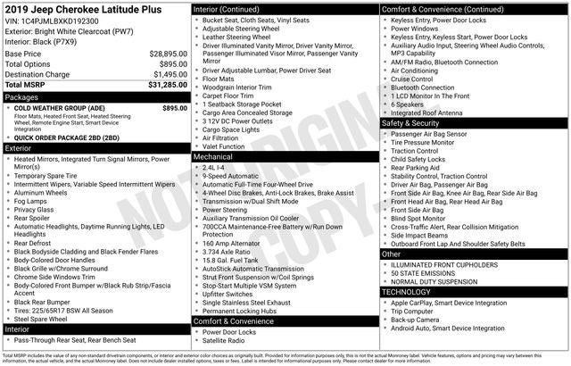 2019 Jeep Cherokee Latitude Plus 4x4