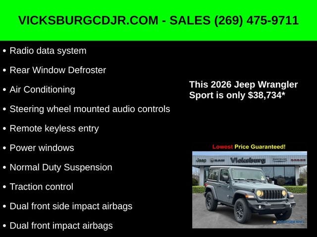 2026 Jeep Wrangler WRANGLER 2-DOOR SPORT