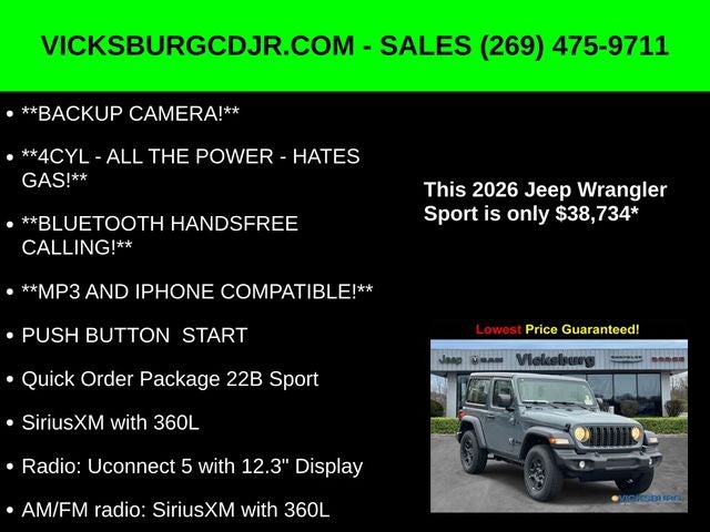2026 Jeep Wrangler WRANGLER 2-DOOR SPORT