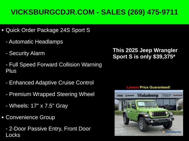 2025 Jeep Wrangler WRANGLER 4-DOOR SPORT S