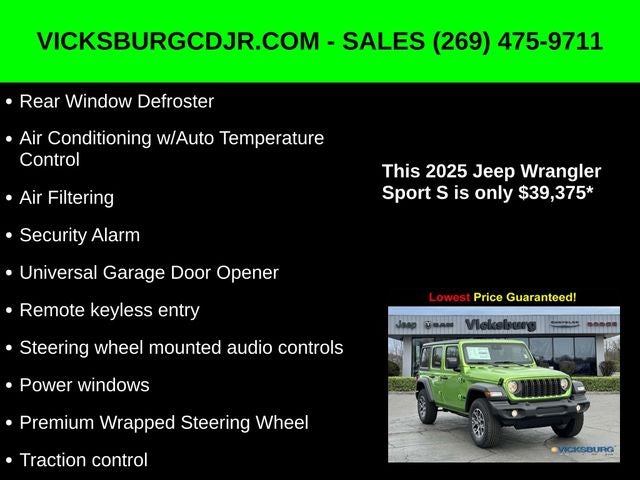 2025 Jeep Wrangler WRANGLER 4-DOOR SPORT S