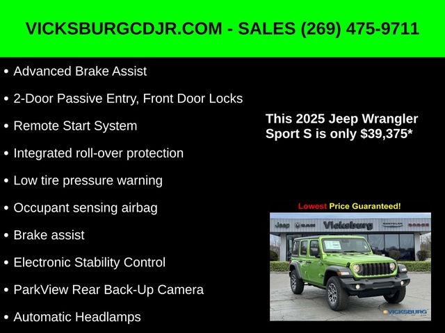 2025 Jeep Wrangler WRANGLER 4-DOOR SPORT S