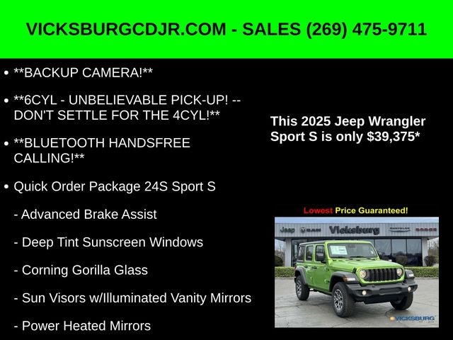 2025 Jeep Wrangler WRANGLER 4-DOOR SPORT S
