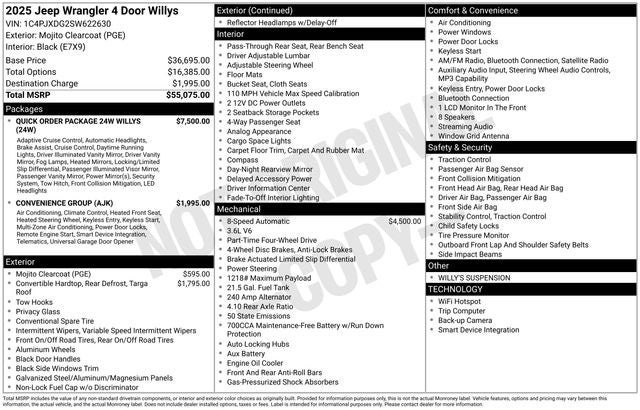 2025 Jeep Wrangler WRANGLER 4-DOOR WILLYS