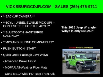 2025 Jeep Wrangler WRANGLER 4-DOOR WILLYS