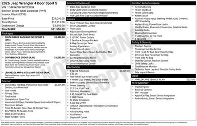 2026 Jeep Wrangler WRANGLER 4-DOOR SPORT S