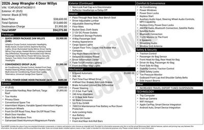 2026 Jeep Wrangler WRANGLER 4-DOOR WILLYS