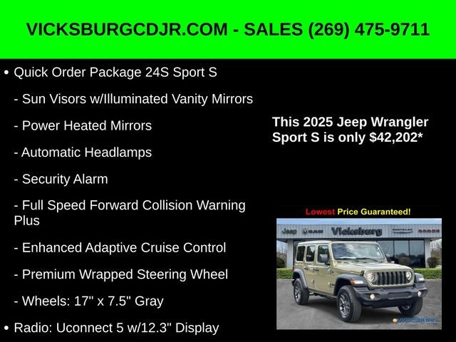 2025 Jeep Wrangler WRANGLER 4-DOOR SPORT S