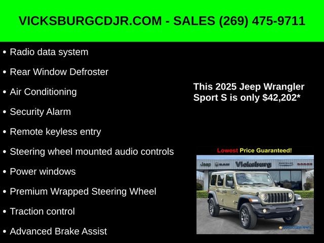 2025 Jeep Wrangler WRANGLER 4-DOOR SPORT S