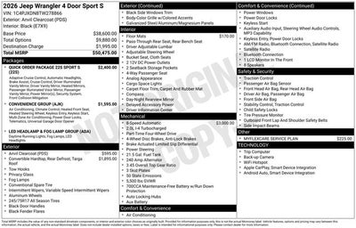 2026 Jeep Wrangler WRANGLER 4-DOOR SPORT S