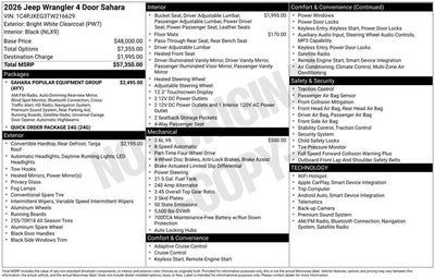 2026 Jeep Wrangler WRANGLER 4-DOOR SAHARA