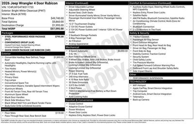 2026 Jeep Wrangler WRANGLER 4-DOOR RUBICON