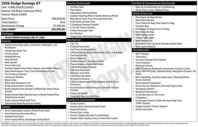 2026 Dodge Durango DURANGO GT AWD