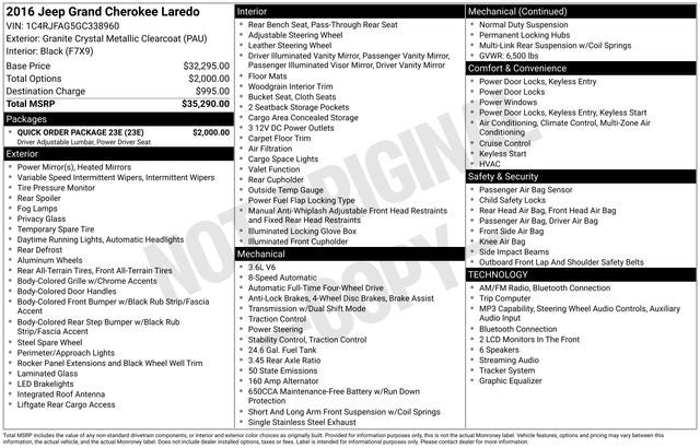 2016 Jeep Grand Cherokee Laredo
