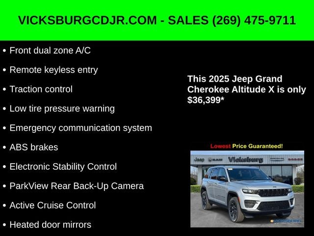 2025 Jeep Grand Cherokee GRAND CHEROKEE ALTITUDE X 4X4
