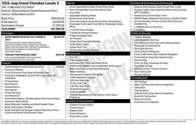 2026 Jeep Grand Cherokee GRAND CHEROKEE LAREDO X 4X4