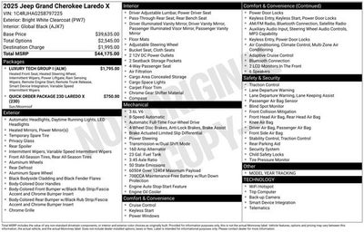2025 Jeep Grand Cherokee GRAND CHEROKEE LAREDO X 4X4