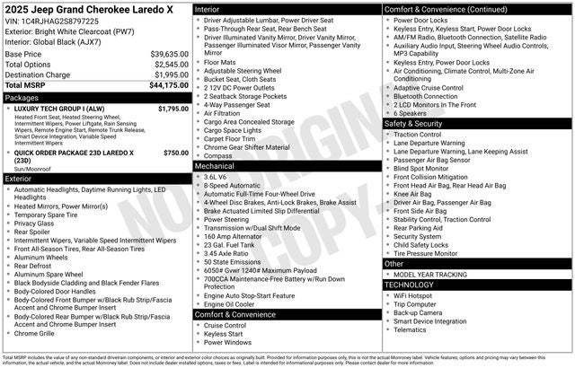 2025 Jeep Grand Cherokee GRAND CHEROKEE LAREDO X 4X4