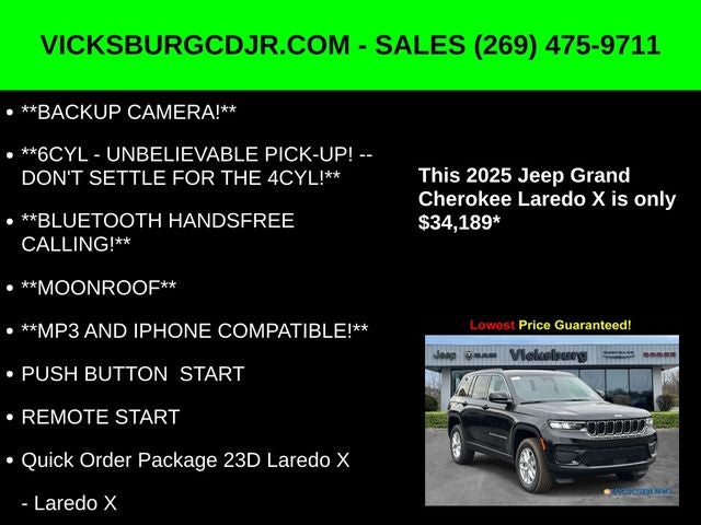 2025 Jeep Grand Cherokee GRAND CHEROKEE LAREDO X 4X4