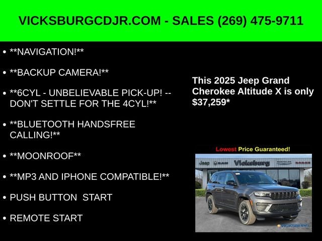 2025 Jeep Grand Cherokee GRAND CHEROKEE ALTITUDE X 4X4