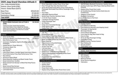 2025 Jeep Grand Cherokee GRAND CHEROKEE ALTITUDE X 4X4