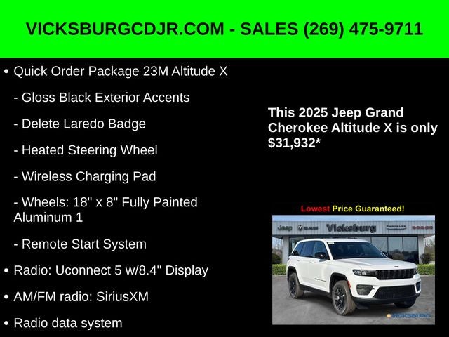 2025 Jeep Grand Cherokee GRAND CHEROKEE ALTITUDE X 4X4