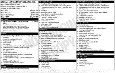 2025 Jeep Grand Cherokee GRAND CHEROKEE ALTITUDE X 4X4