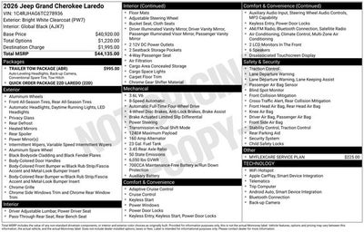 2026 Jeep Grand Cherokee GRAND CHEROKEE LAREDO 4X4