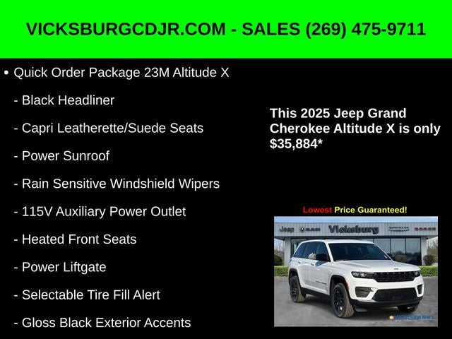 2025 Jeep Grand Cherokee GRAND CHEROKEE ALTITUDE X 4X4