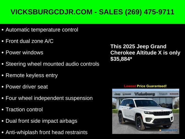 2025 Jeep Grand Cherokee GRAND CHEROKEE ALTITUDE X 4X4