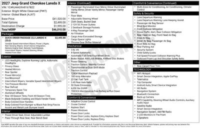2027 Jeep Grand Cherokee GRAND CHEROKEE LAREDO X 4X4