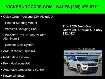 2025 Jeep Grand Cherokee GRAND CHEROKEE ALTITUDE X 4X4