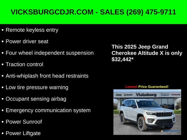 2025 Jeep Grand Cherokee GRAND CHEROKEE ALTITUDE X 4X4