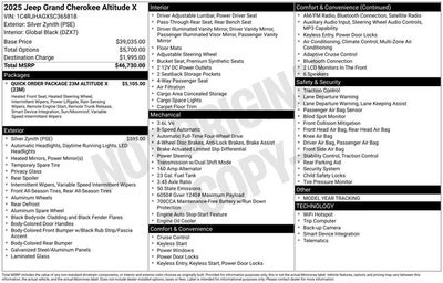 2025 Jeep Grand Cherokee GRAND CHEROKEE ALTITUDE X 4X4