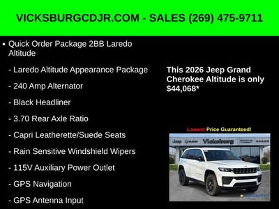2026 Jeep Grand Cherokee GRAND CHEROKEE LAREDO ALTITUDE 4X4