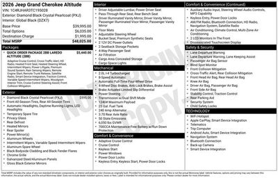 2026 Jeep Grand Cherokee GRAND CHEROKEE ALTITUDE 4X4
