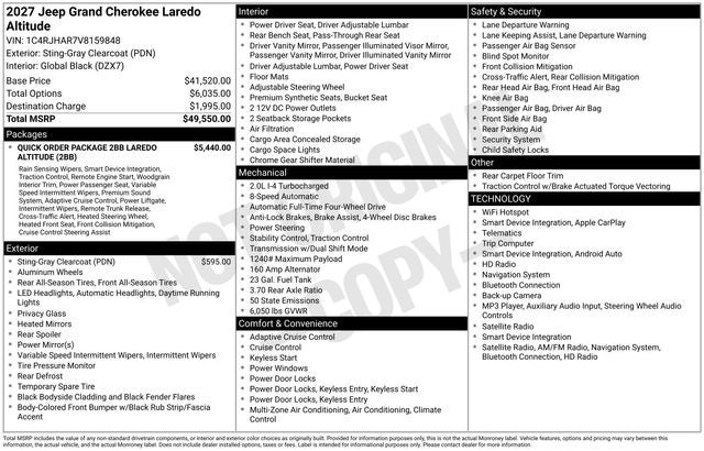 2027 Jeep Grand Cherokee Laredo Altitude
