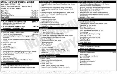 2025 Jeep Grand Cherokee GRAND CHEROKEE LIMITED 4X4