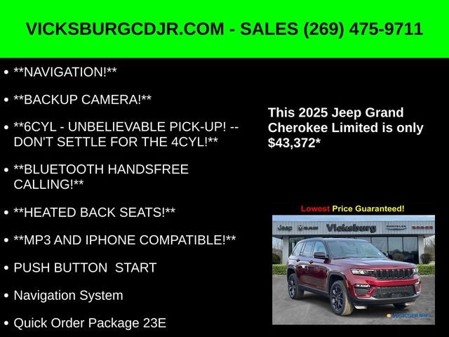 2025 Jeep Grand Cherokee GRAND CHEROKEE LIMITED 4X4