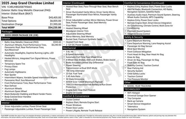 2025 Jeep Grand Cherokee GRAND CHEROKEE LIMITED 4X4