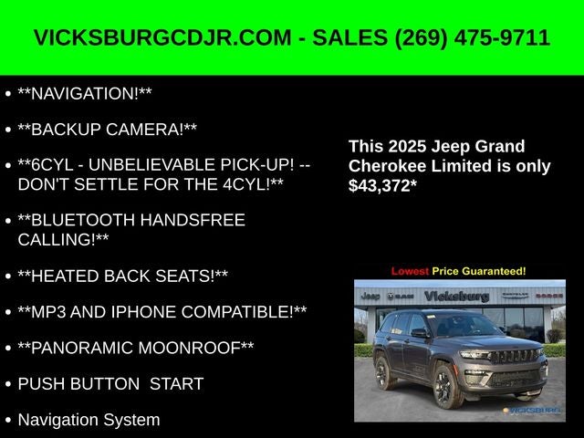 2025 Jeep Grand Cherokee GRAND CHEROKEE LIMITED 4X4